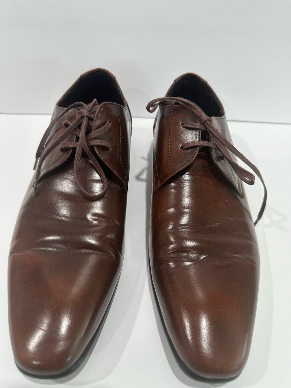 Aldo Men's Dark Brown Leather Derby Oxfords